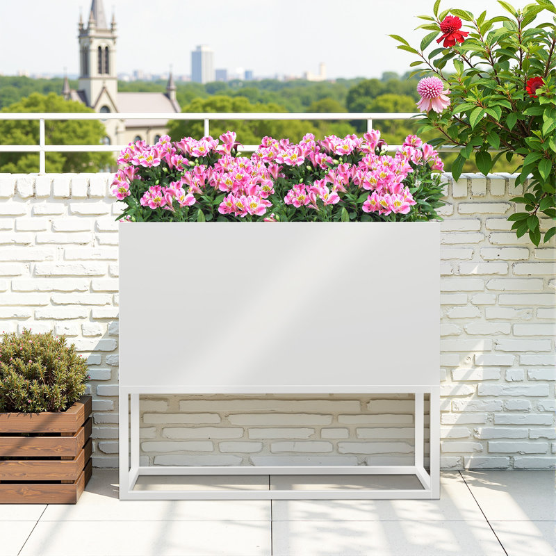 Boîte à fleurs élégante - Jardin élégant, H 36 po x l 47 po x P 18 po, Blanc