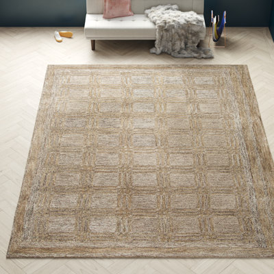 Tapis brun en laine touffeté à la main Aaliyah