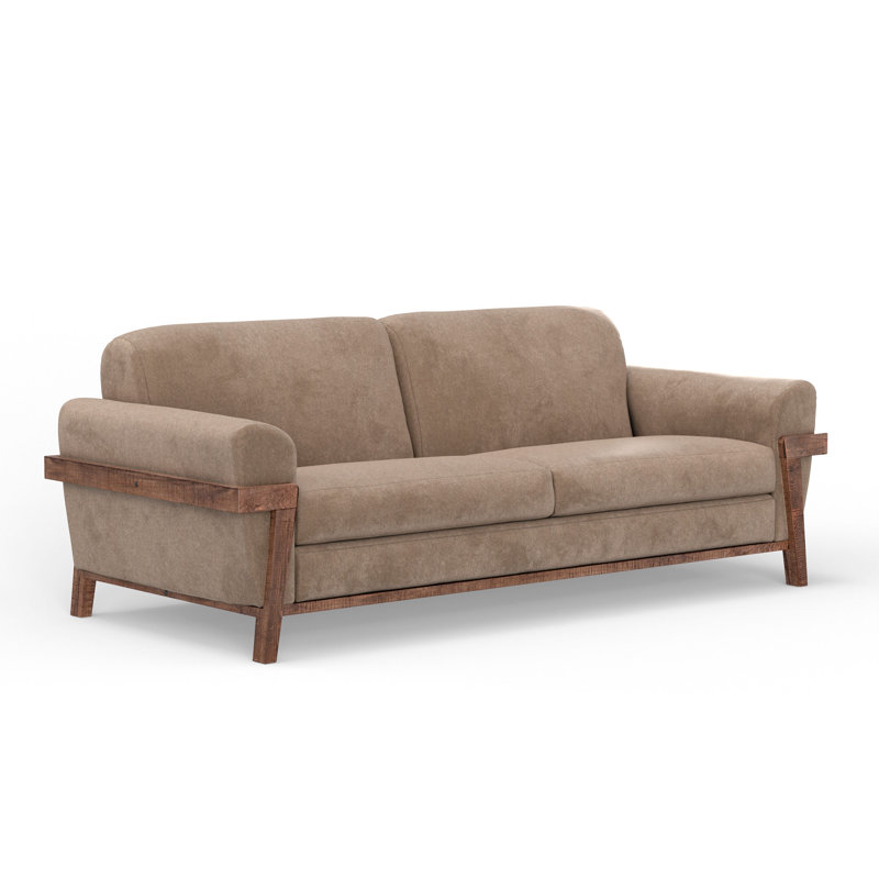Loft Brown Upholstered 94.5'' Sofa, Loft Brown Light Brown Polyester