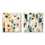 Urban Tones - bleu, beige, éclectique et chic - Ensemble de 2 collages carrés à formes abstraites-101847739-101847745
