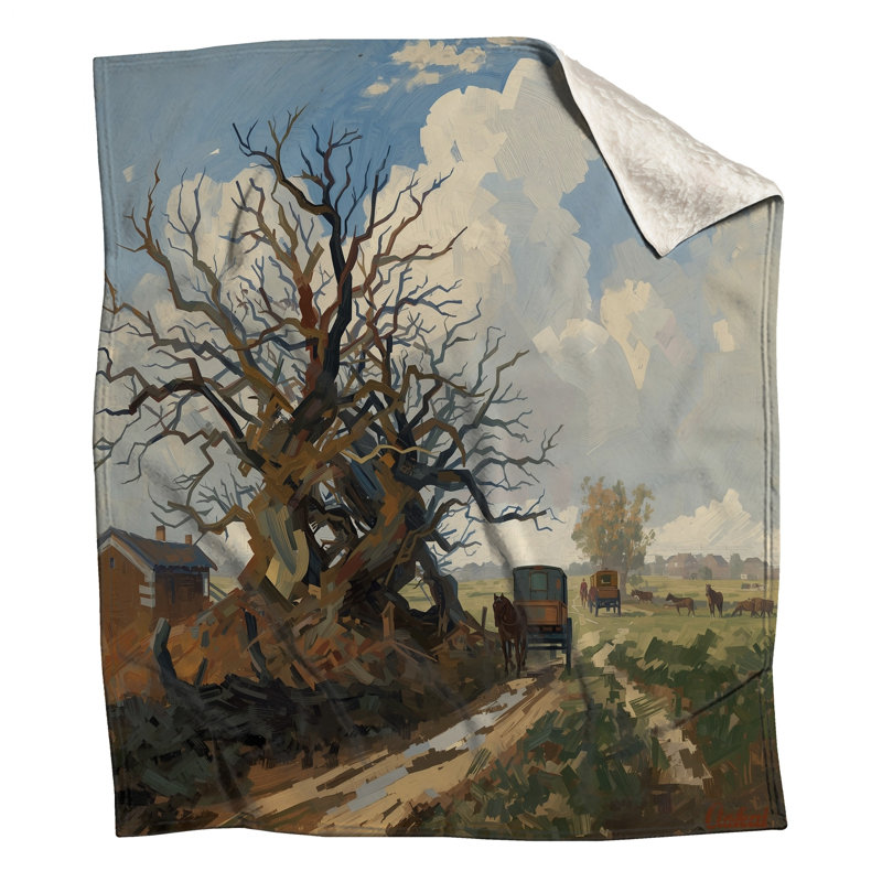 Couvertures paysage campagne, 60in W x 80in H