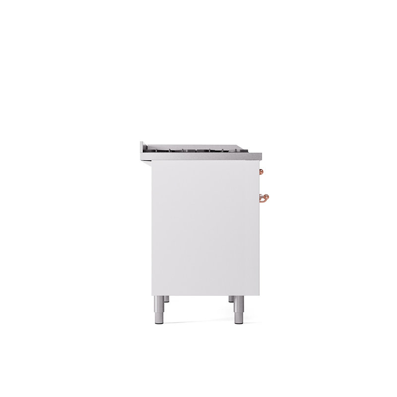 ILVE Nostalgie II 40 in Dual Fuel Range, Liquid Propane, White/Copper
