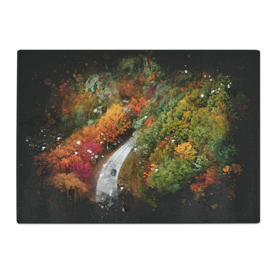 Road Through an Autumn Forest Vol.2 Paint Splash Chopping Board