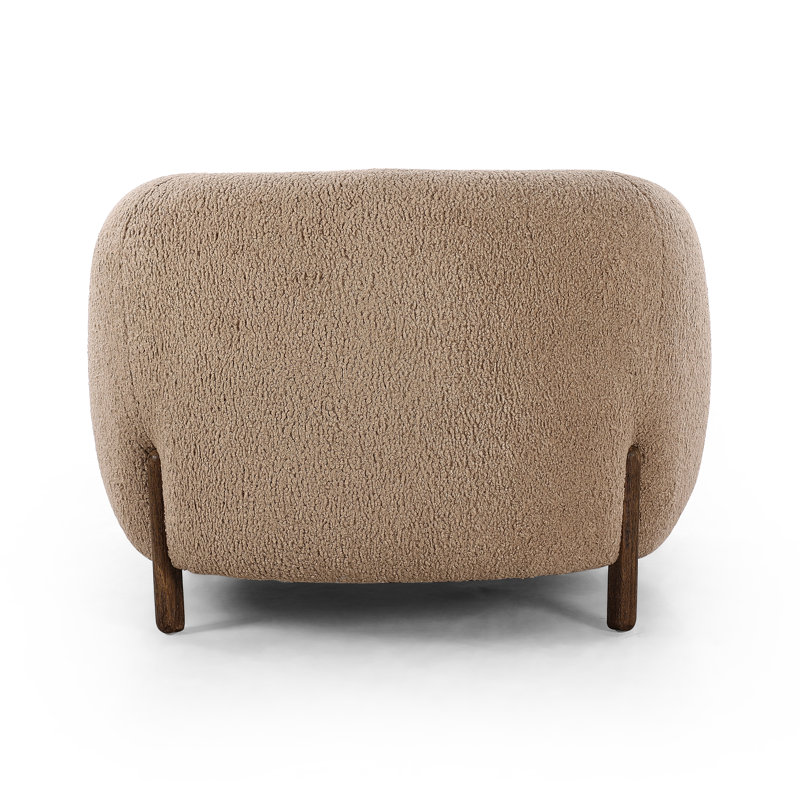 Lyla 38" W Polyester Blend Barrel Chair, Sheepskin Camel Sherpa
