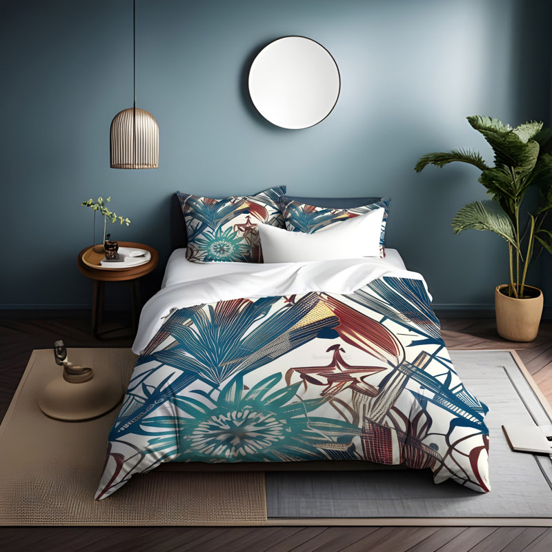 Polyester Abstract Duvet Cover, King Duvet Cover + 2 King Shams