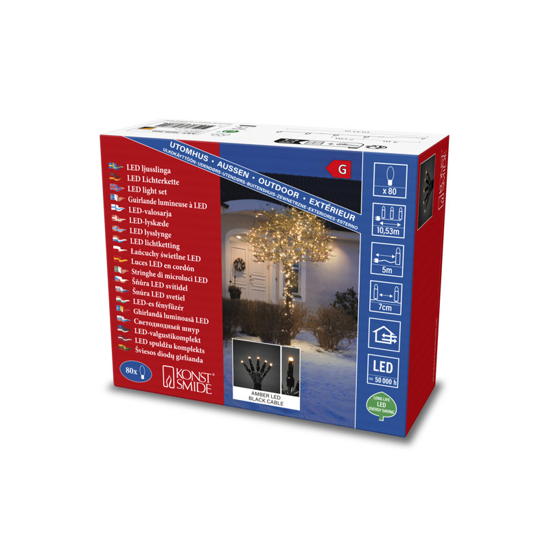 1053cm LED 80 - Bulb Wide Angle LED String Light