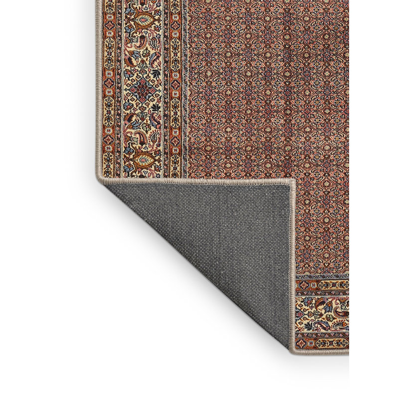 Tapis brun/crème/gris traditionnel, Rectangle 4 pi x 6 pi