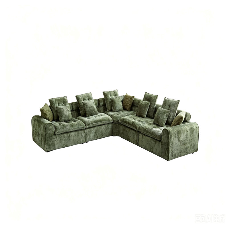 Canapé modulaire en laine d'agneau moelleux de 124,3 po, canapé d'angle surdimensionné en forme de L surdimensionné, grand canapé moelleux et moelleux avec coussins décoratifs pour le salon