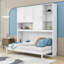 Lit simple escamotable avec armoire, tablettes lumineuses et port USB-813731921