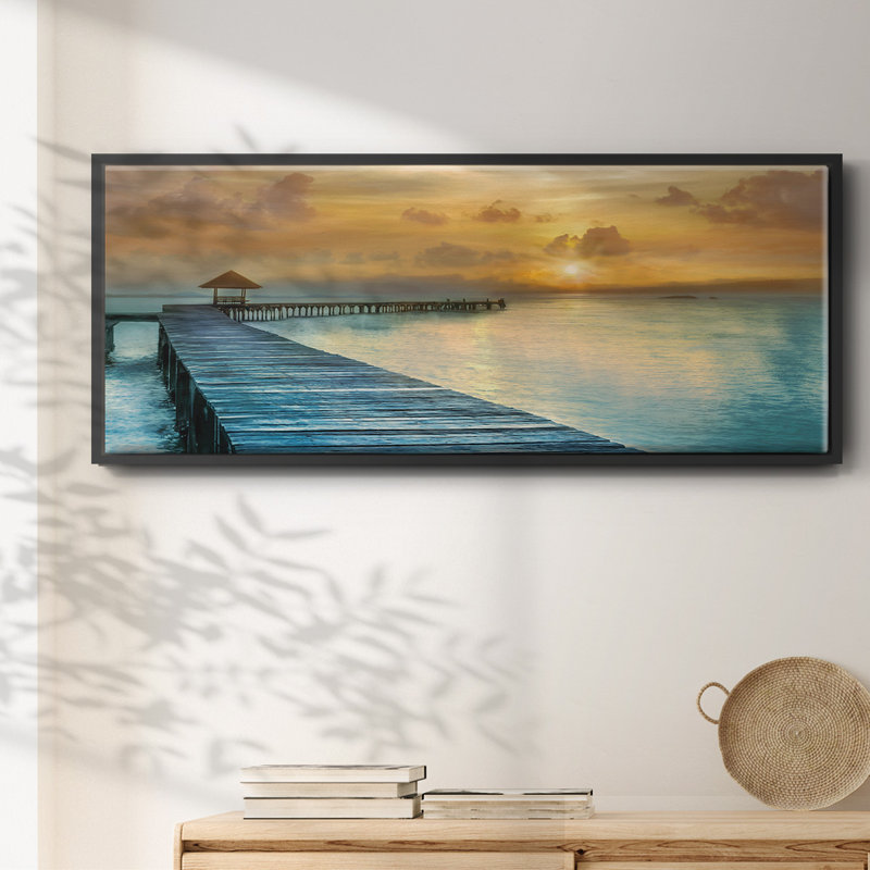 Island Time- Framed Canvas, 20" H x 50" W