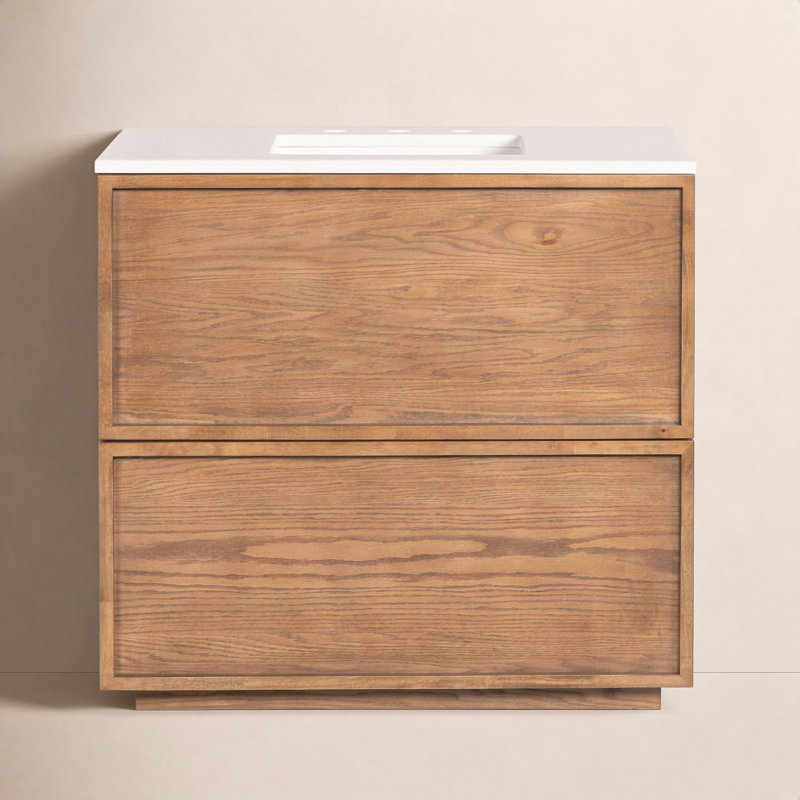 36" Single Sink Benajah Vanity, Medium Oak