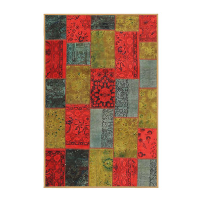 Tapis de zone vert/rouge contemporain