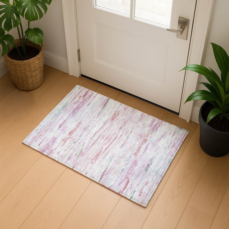 Premium Machine Washable Mundell Abstract Rug, Rectangle 1'8" x 2'6"