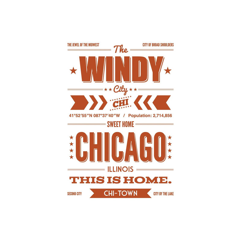Chicago: This Is Home, H 60 po x l 40po x P 1,5 po