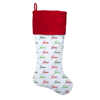 My Name Red Cuff Personalized Stocking