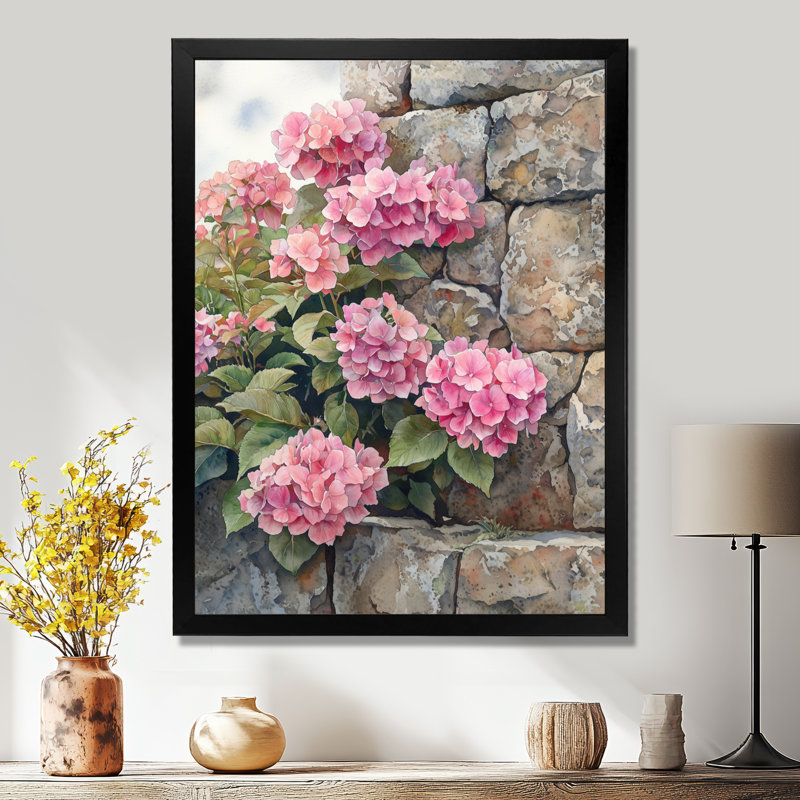 Corine - impressions sur toile florales, H 20 po x l 12 po, Picture Framed, Noir, noir, noir, noir
