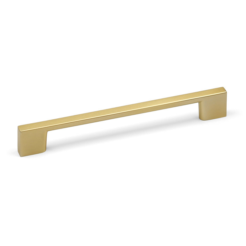 Brushed Brass Slim Square D-Bar Handles, 160mm