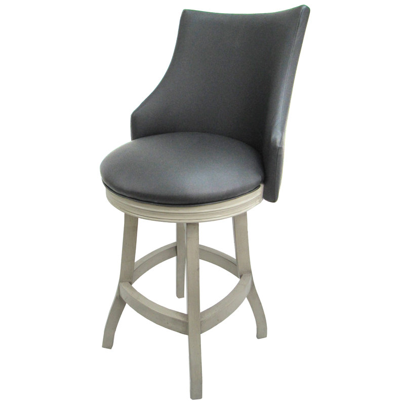 Comptoir, bar et tabouret pivotant très haut Felicia, Blanc cassé, Gris, Tabouret de comptoir (assise de 26 po de hauteur)