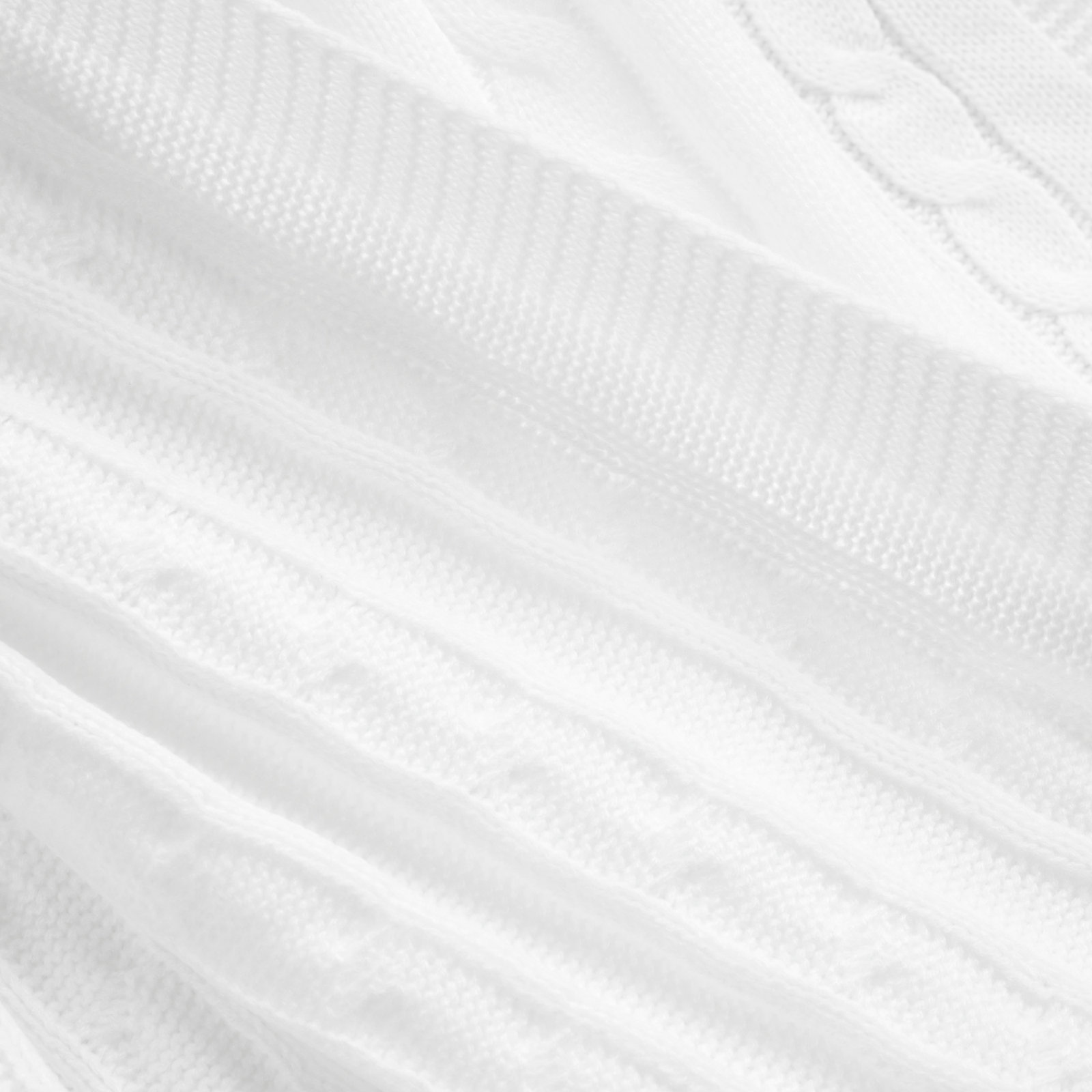 Paisely Knit Throw Blanket, White