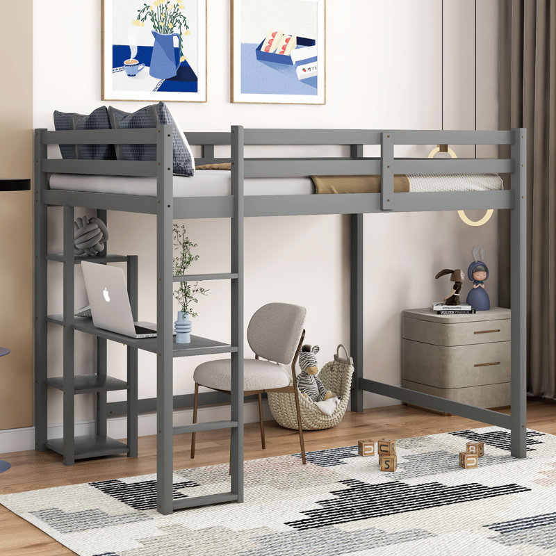 Giesbert Kids Full Loft Bed, Grey