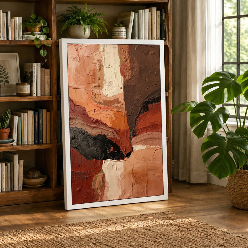 Earth Layers Abstract - Wrapped Canvas, Cream Border, 30x20 - 76.2 x 50.8 cm