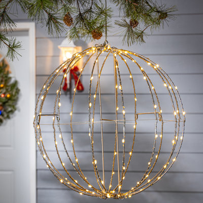 Sphère métallique illuminée avec micro lumières DEL
