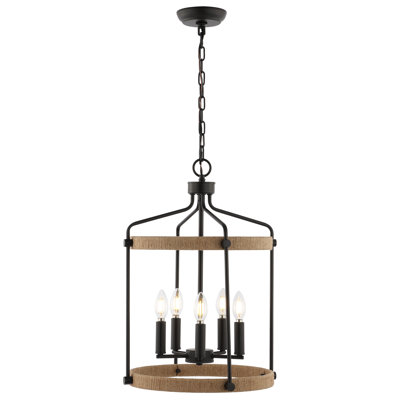 Luminaire suspendu 5 lumières noir / brun Verser