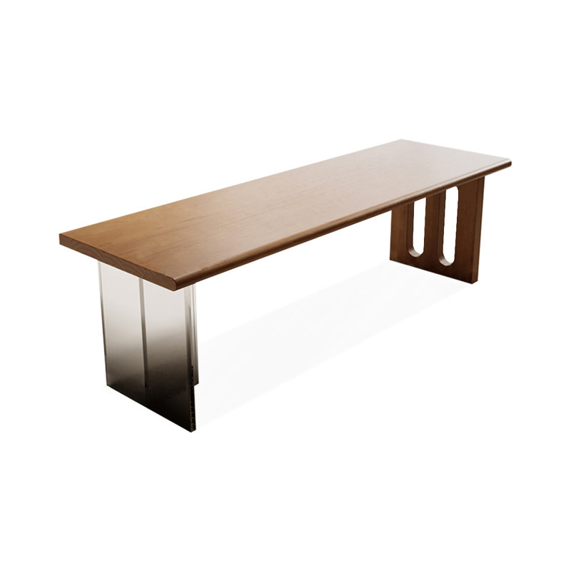 Brown Rectangular Solid Wood Desks, 29.53" H x 94.49" W x 27.56" D