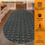 Tapis ovale à motif tressé lavable 3 x 5 po, tapis d'intérieur ultramince pliable, tapis contemporain antidérapant pour chevet, vestibule, vestibule, salle de bain, noir-591756845