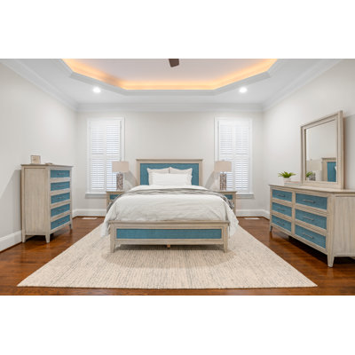 Ocean Isles - Bed - Queen - Ocean Blue and Aged Ivory Finish