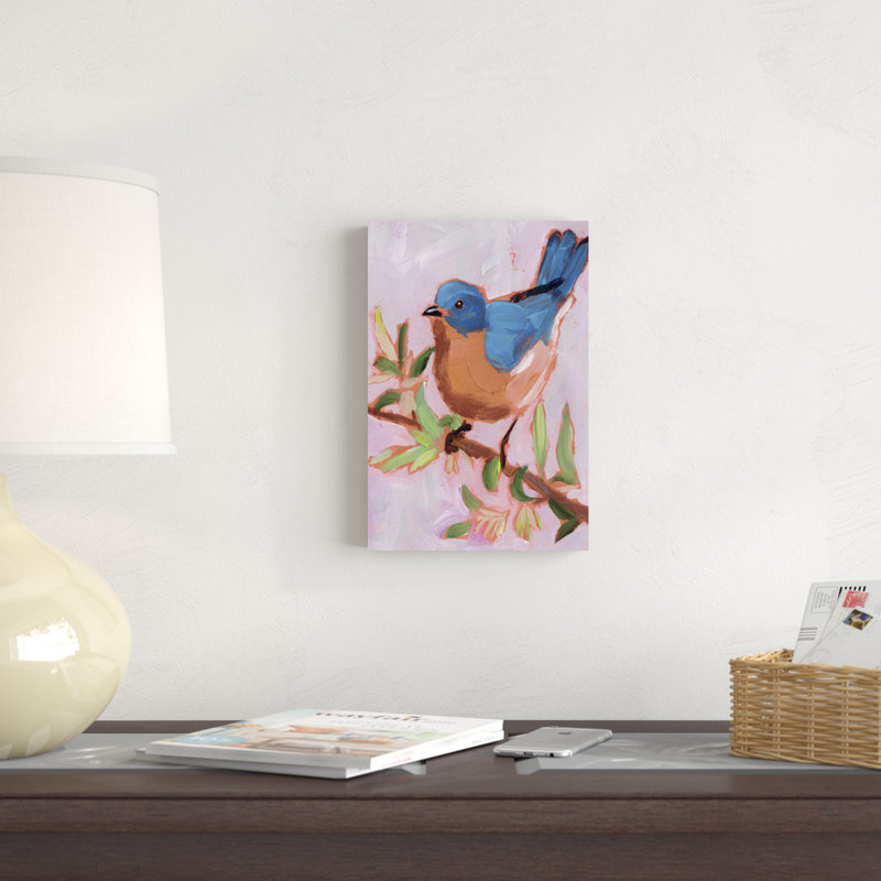 Oiseau chanteur peint I, H 12 po x l 8 po