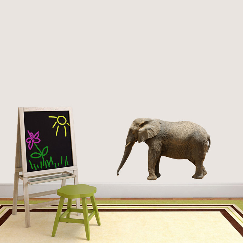 Décalcomanie murale éléphant real life, H 24 po x l 38 po