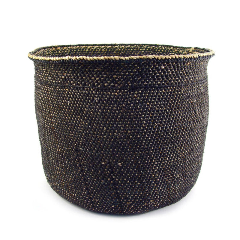 Iringa Basket,  Light Black , 14" H x 14" W x 14" D