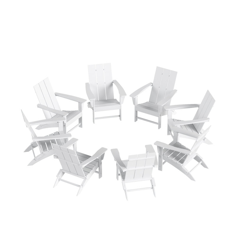Joubert Foldable Outdoor Adirondack Set, White