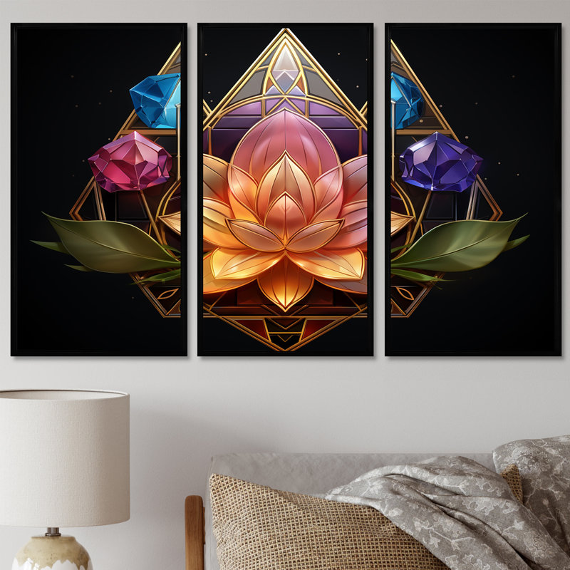 Irlande - ensemble d'impression d'art mural Lotus, Cadre flottant noir, H 32 po x l 48 po x P 1 po