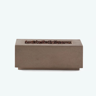 40" Outdoor Rectangular MgO Concrete Propane Fire Pit
