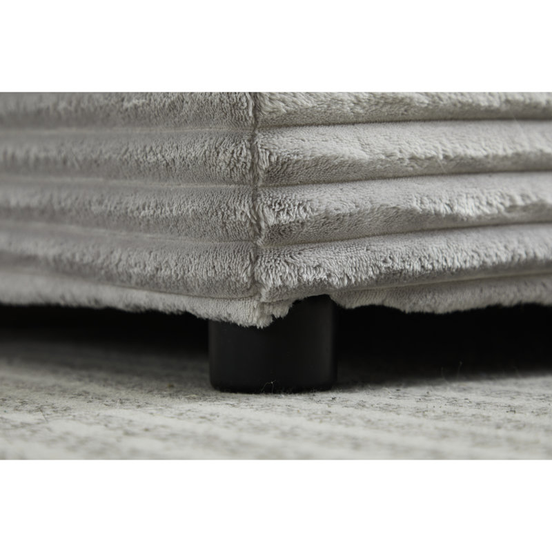 Canapé en velours côtelé doux et extensible, 2 pour le salon, rétro moderne beige avec coussins, 2 cinémas maison, noir, Gris