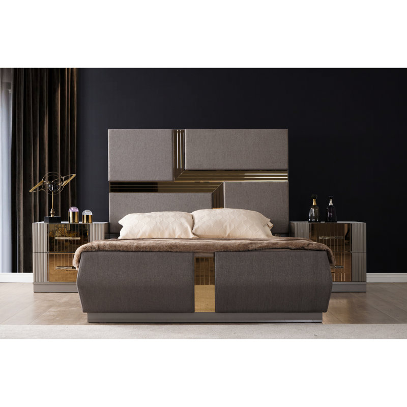 Table de chevet moderne en bois gris avec 2 tiroirs spacieux et rangement élégant 2