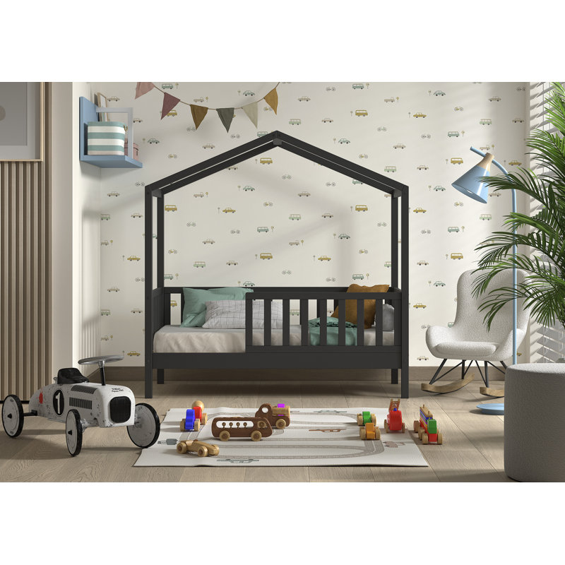 Junior Kids Bed, 70 x 140cm, Black