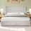  Très grand lit plateforme Louby 49 po, blanc vieilli Louby