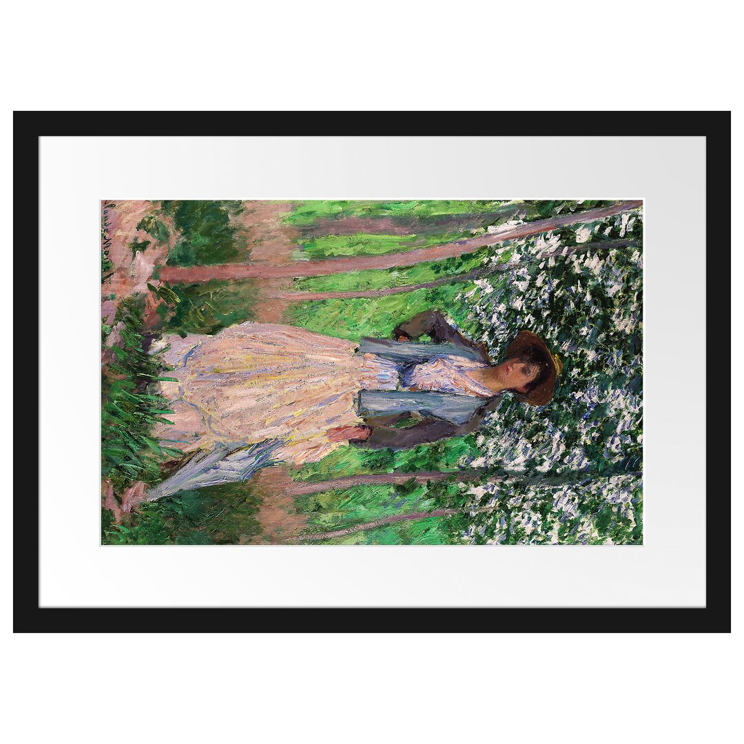 Gerahmter Kunstdruck The Walker Suzanne Hoschedé von Claude Monet