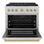 ZLINE Autograph 36" Paramount Dual Fuel DuraSnow® Range w/ White & Bronze Accents (SDRSZ-WM-36-CB)
