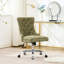 Chaise de bureau pivotante réglable, chenille moderne rembourrée avec bouton, base en métal, assise large, garniture cloutée décorative fabriquée à la main, éponge à rebond élevé-132960761-132960764