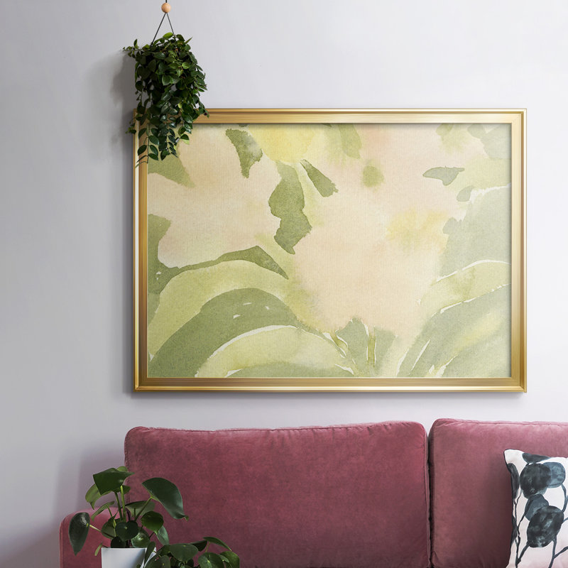 Verdant Floral Abstract II, reproduction d'art sur toile, H 30 po x l 44 po, Or