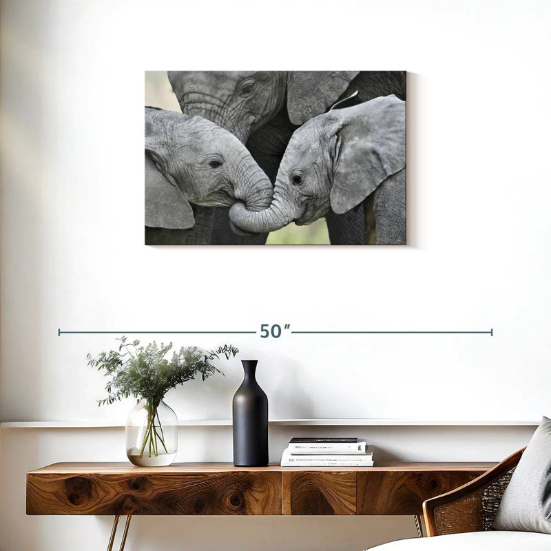 Éléphants d'Afrique - Tanzanie, H 20 po x l 30 po