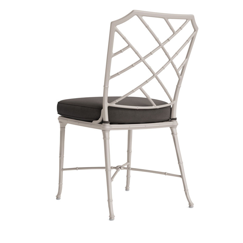 Calcutta Outdoor Dining Side Chair, Fusion Charcoal, Dove Smooth, Brown