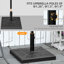 Base de parasol de patio lestée avec boîtier en résine et bouton réglable, 42 lb, noir profond, carré de 20 po