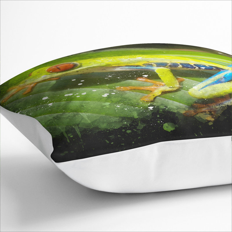 Tree Frog Vol.2 Paint Splash Scatter Cushion, 55cm H x 55cm W x 20cm D, White