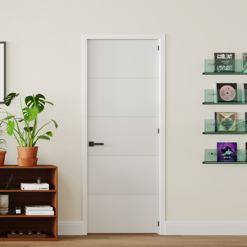 Intérieur Porte en bois massif apprêté 4-Lite, 30 po x 80 po, Vers la droite