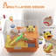 Hamster Cage 3 Tiers Gerbil Cage for Dwarf Hamsters with Tubes Ladder